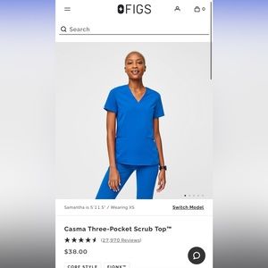 Casma Three-Pocket Scrub Top